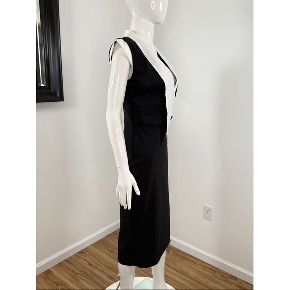 Chiara Boni La Petite Robe Womens Sorai Plunge Neck Cocktail Dress Black 8 - Picture 8 of 12